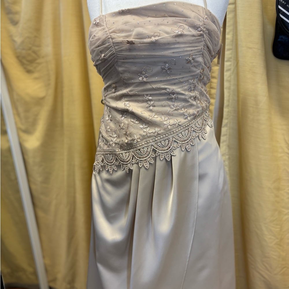 Masquerade‎ Strapless Beige Dress with Lace
